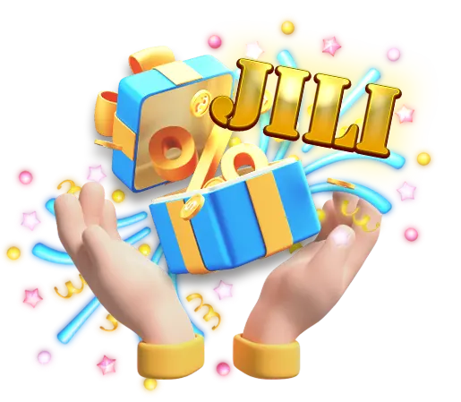 A vibrant graphic featuring an open gift box with golden coins and the word "JILI," symbolizing exclusive rewards. The image represents the bonuses and rewards available to KuyaPlay users after logging in.