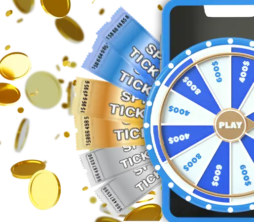 A vibrant image featuring a spinning prize wheel on a smartphone screen, surrounded by golden coins and spin tickets, symbolizing exciting rewards and bonuses from Kuyaplay. Kuyaplay offers thrilling chances to win big with every spin.