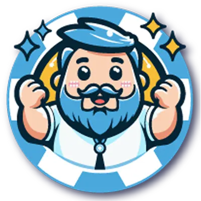 The official KuyaPlay mascot logo featuring a cheerful, bearded character with a blue color scheme, symbolizing excitement and rewards in KuyaPlay download.