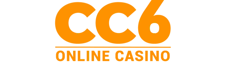 The CC6 Online Casino logo in bold orange lettering with a horizontal line separating the brand name from the tagline, displayed on a transparent background, representing the identity of a legit online casino platform.