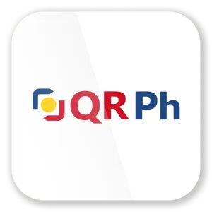 The QR Ph logo featuring colorful elements in red, blue, and yellow on a white rounded square background, representing the use of secure QR code-based payment systems in legit online casino platforms.