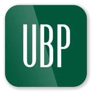 The UBP logo displayed in white uppercase letters on a dark green square with rounded corners, symbolizing financial trust and institutional support for legit online casino transactions.