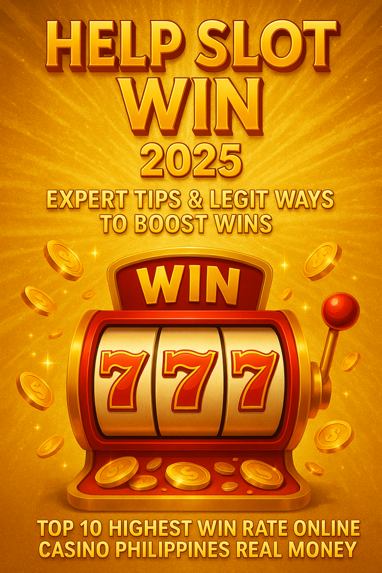 A golden-themed promotional graphic with a slot machine showing three 7s and golden coins flying, highlighting expert strategies and tips for help slot win in 2025.